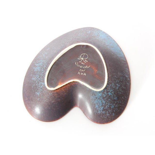Brown & Blue Matte Haresfur Glaze AXA Bowl by Gunnar Nylund for Rörstrand For Sale - Image 3 of 5