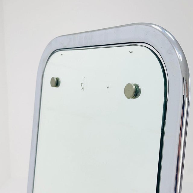 Mid-Century Chrome Floor Mirror, 1980s For Sale - Image 9 of 11