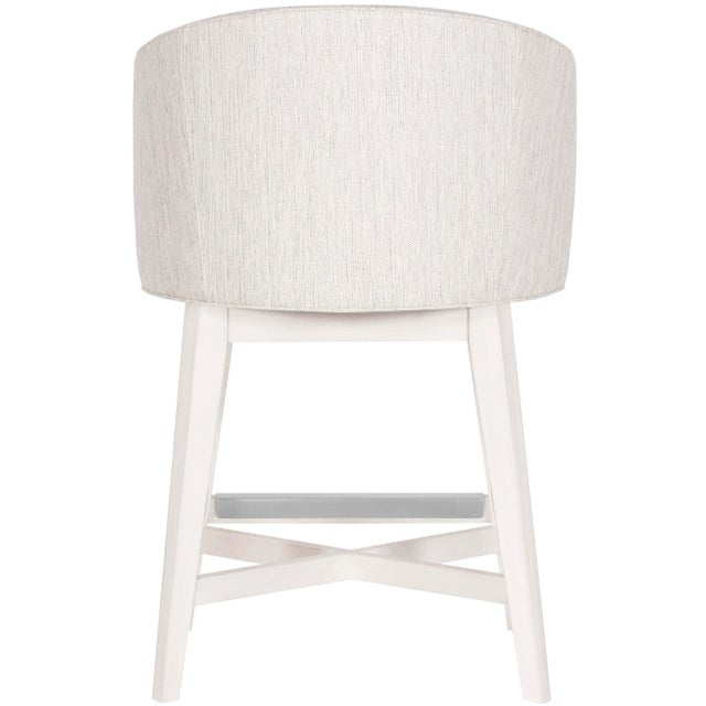 Contemporary Charley Counter Stool in Index Porcelain with Wood Retro Swivel Base & Casablanca Finish For Sale - Image 3 of 3