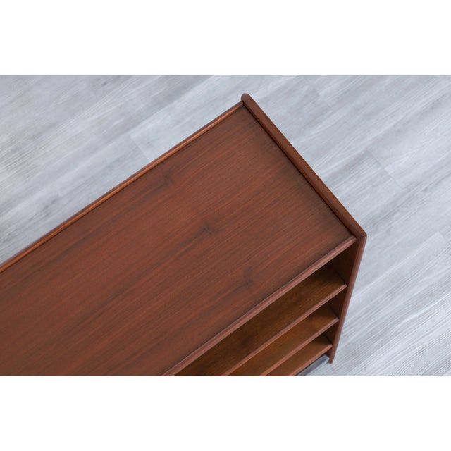 Mid-Century Modern Walnut Drop-Front Dry Bar Cabinet With Shelving For Sale - Image 13 of 13