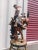 American Hand Painted Cowboy Sculpture With Bucking Bronco on Stool Art Statue For Sale - Image 3 of 9