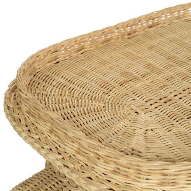 Wood Rattan Elephant Side Table For Sale - Image 7 of 8