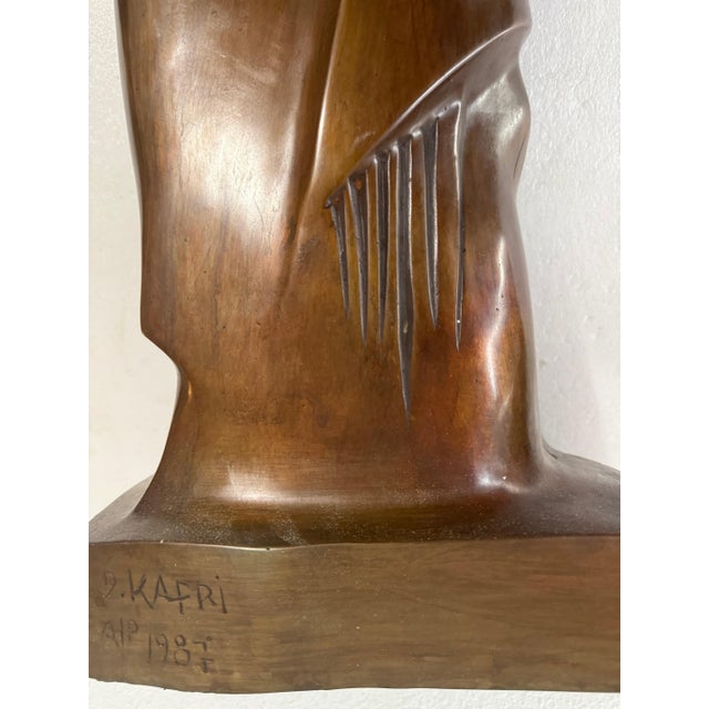Dani Daniel Kafri, Large Dani Kafri Israeli Modernist Judaica Birkat Kohanim Bronze Sculpture For Sale - Image 9 of 11