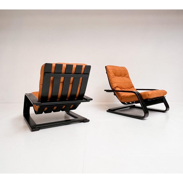 Black Reupholstered Cognac Coloured Lounge Chair, 1960s For Sale - Image 8 of 18