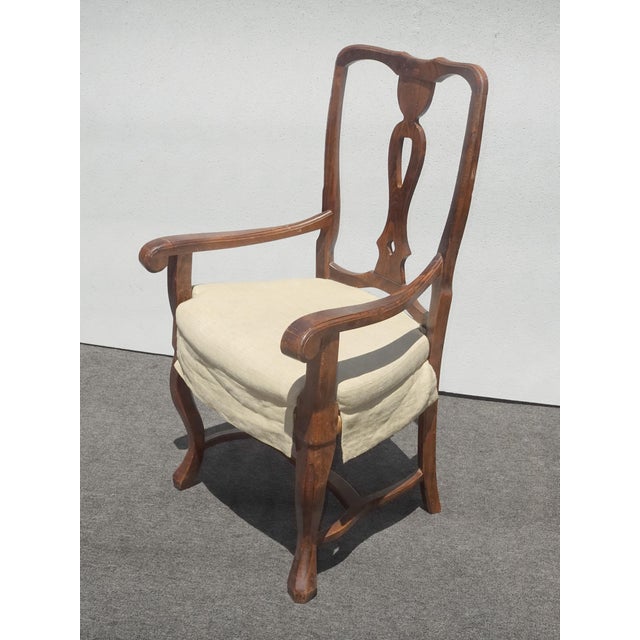 Set of Eight Vintage French Country Rush Seat Dining Chairs For Sale - Image 15 of 16