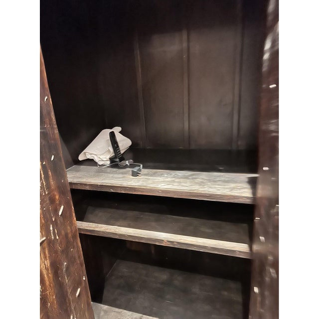 Early 20th Large Indonesian Hand-Carved Teak Armoire Wardrobe For Sale In New York - Image 6 of 6