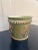 French Provincial French Green & Gold Tole Cachepot With Lion Head Handles and Pierced Gallery Rim For Sale - Image 3 of 8