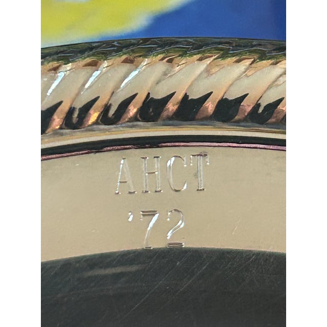 Silver Vintage Wm Rogers Silver Plate Pedestal Dish With Gadroon Trim For Sale - Image 8 of 10