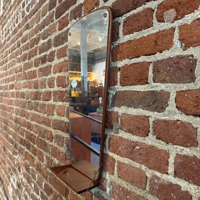 Teak Mirror with Shelf, 1960s, in Good conditions. Designed 1960 to 1969