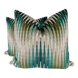 Romo "Quintero" in Jade 22" Pillows-A Pair For Sale