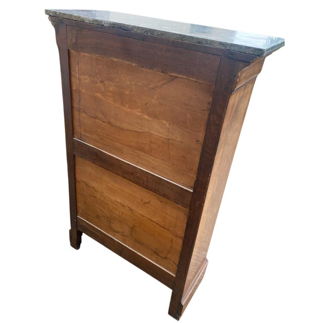Brown Louis Philippe Secretary Desk in Burr Walnut with Marble Top, 1890s For Sale - Image 8 of 10