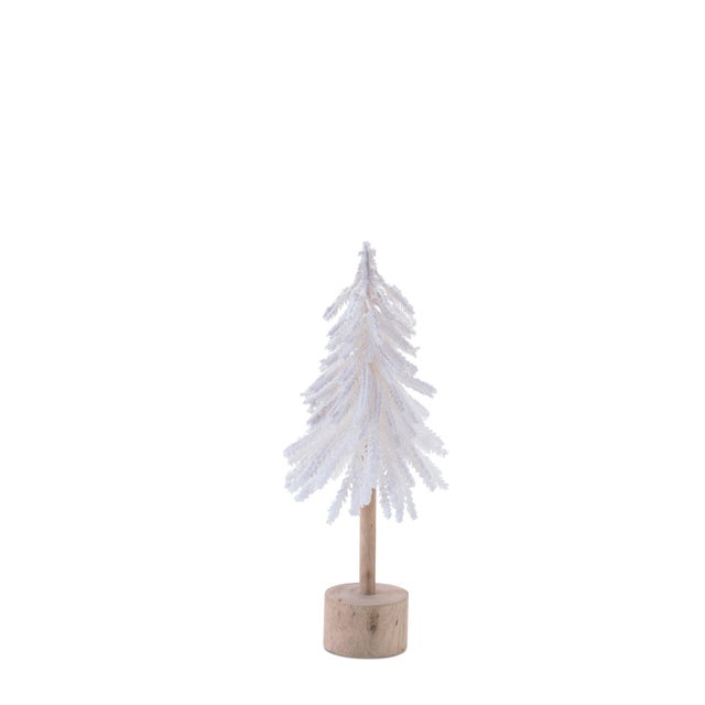 Flocked Pine Tree Tabletop Décor (Set of 3) For Sale In Chicago - Image 6 of 6