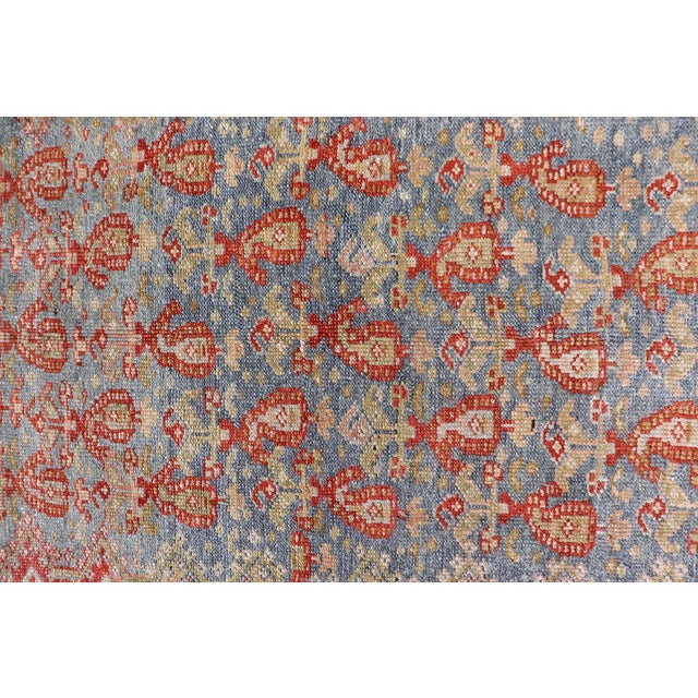 Textile Antique Persian Malayer Gallery Rug With Blue Field and Red Boteh Design For Sale - Image 7 of 15