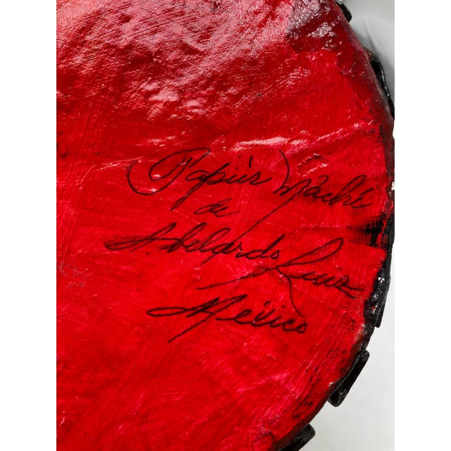 Paper Signed Mexican Folk Art Paper Mache Woman For Sale - Image 7 of 8