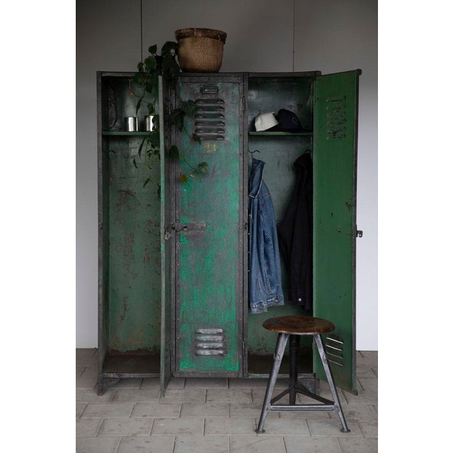 Industrial Metal 3-Piece Cabinet with Numeration, 1930s For Sale - Image 3 of 9