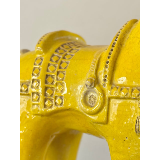 Yellow Mid Century Aldo Londi Attributed Glazed Terracotta Horse For Sale - Image 8 of 15