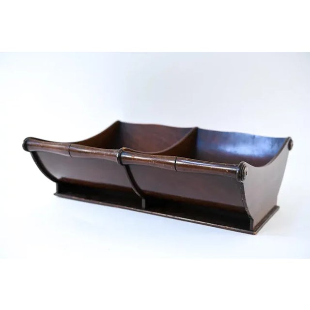Antique 19th Century English Regency Mahogany Sleigh Form Cheese Coaster Centerpiece For Sale - Image 4 of 11