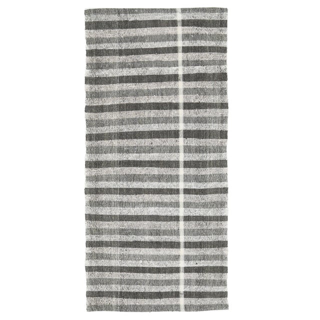 Vintage Turkish Hand-Knotted Wool Cotton Beige Kilim Runner Rug For Sale - Image 10 of 10