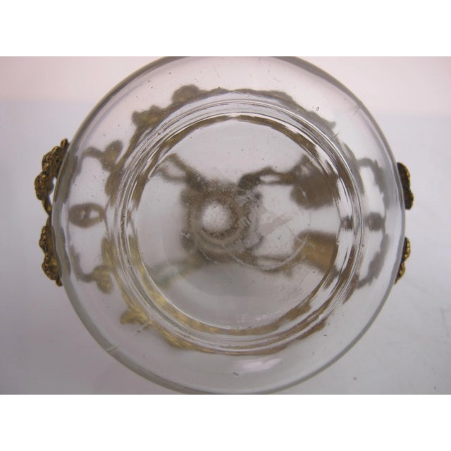 Gold German Victorian Gilt Floral Ormolu Overlay Glass Perfume Vanity Bottle For Sale - Image 8 of 8