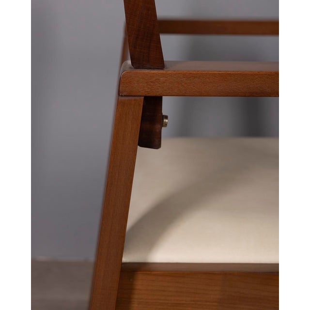 Vintage Italian Armchair in Wood and Leather, 1980s For Sale - Image 11 of 14