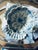 A striking vintage blue and white porcelain pickle stand or tiered sweetmeat dish made by high end Maitland-Smith, based...