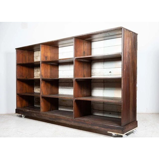 19th Century English Ironmonger's Pine Shelving Cabinet For Sale - Image 4 of 10