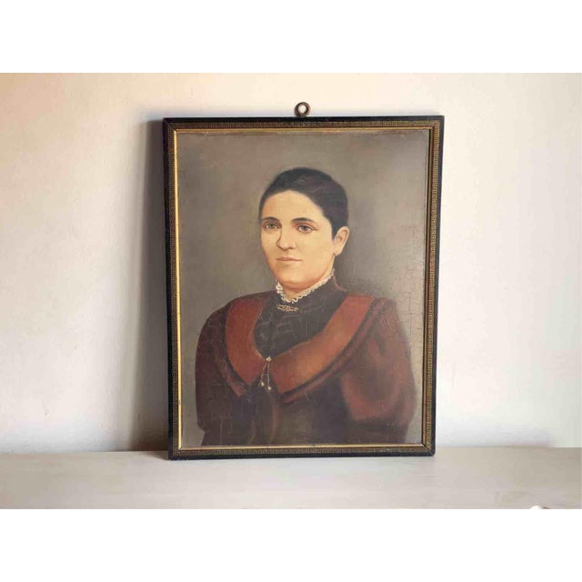 Unknown, Portrait of a Lady, 1894, Oil on Cardboard For Sale - Image 12 of 12