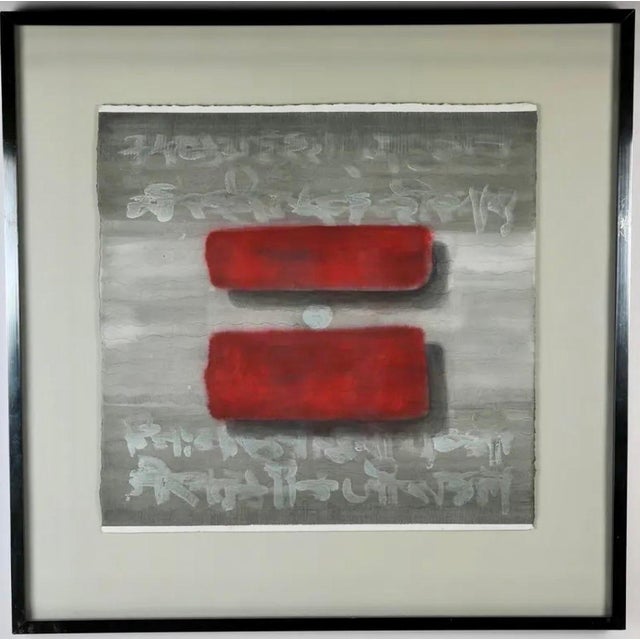 image is 21 X 21 inches; frame: 30 X 30 inches Born in 1955, Hyderabad, India, painter and writer Sangeeta Reddy migrated...