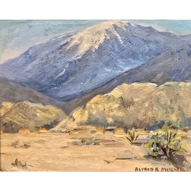 Alfred Richard Mitchell -Desert Mountain Landscape-1930s California Oil Painting For Sale - Image 4 of 10
