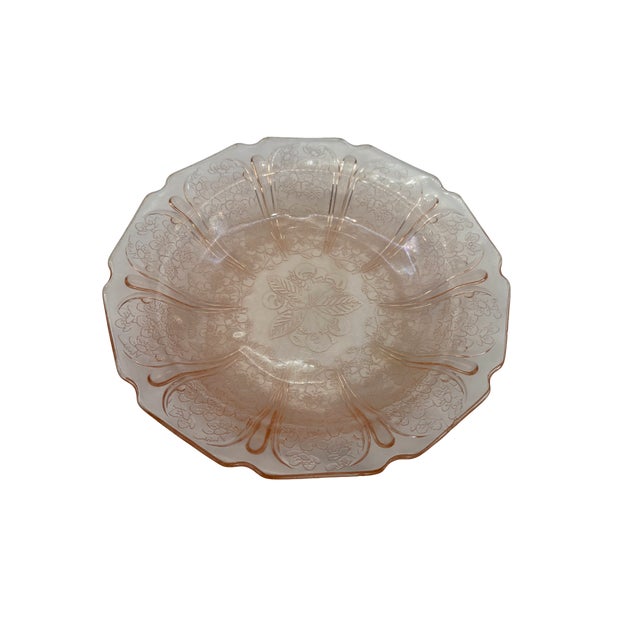 Jeannette Cherry Blossom Pink Depression Glass Bowl This original depression glass bowl has a pink hue. It has the cherry...
