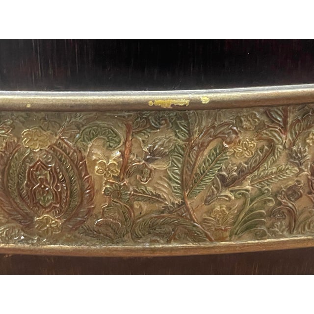 Late 20th Century Bombe Chest With Embossed Floral Panels, Gold Detail – Hollywood Regency Style For Sale - Image 10 of 10