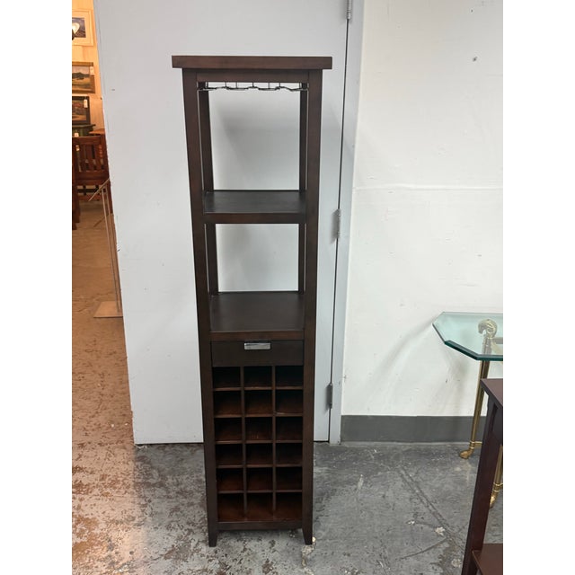 Wood Crate & Barrel Madison Wine Tower For Sale - Image 7 of 12