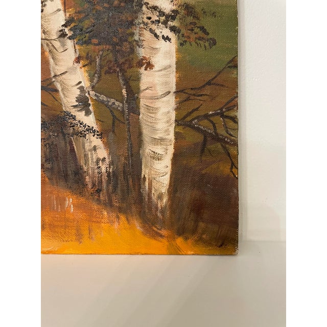 Orange Traditional Fall Landscape Still Life Original Oil Painting on Canvas Board For Sale - Image 8 of 12