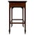 A refined 19th-century English side table, finely crafted from mahogany and distinguished by delicate satinwood stringing,...