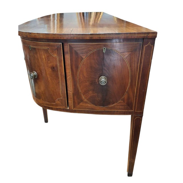 Wood George III Inlaid Mahogany Demilune Sideboard For Sale - Image 7 of 12