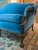 Restored Vintage Chippendale Style Camelback Sofa in Blue Velvet For Sale - Image 15 of 18