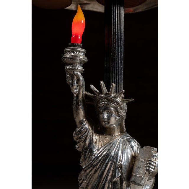 Vintage Art Deco Historical u.s. And Statue of Liberty Smoking Stand For Sale - Image 12 of 13