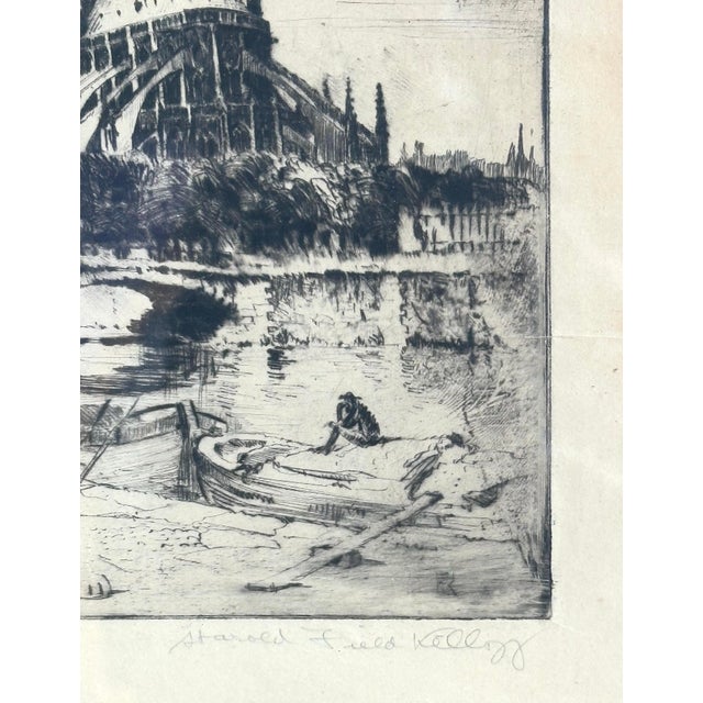 Notre Dame, Paris Original Drypoint Etching by Harold Field Kellogg For Sale - Image 6 of 10