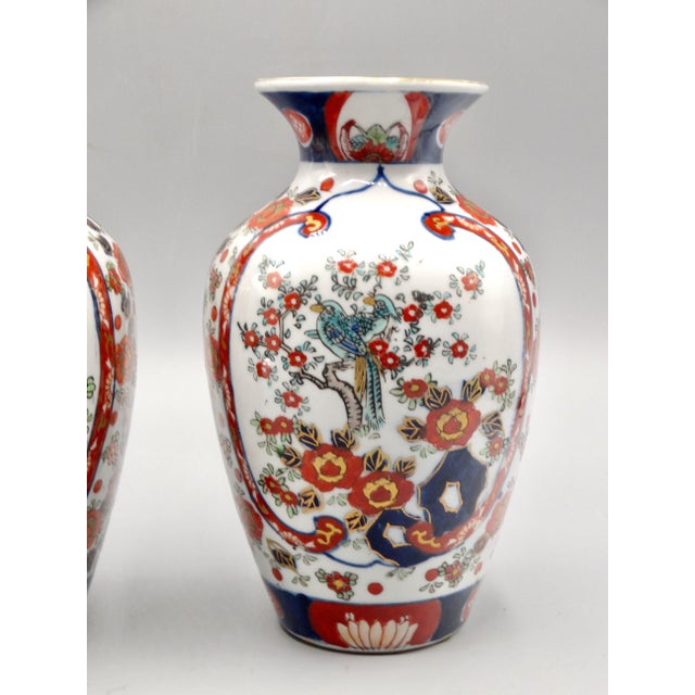 Antique Japanese Porcelain Imari Vases, a Pair For Sale - Image 6 of 9