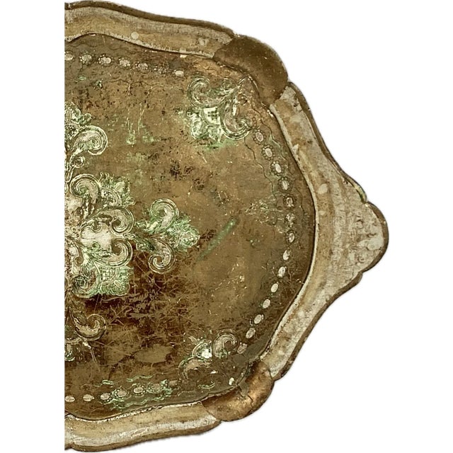 Italian Italian Florentine Decorative Giltwood Serving Tray For Sale - Image 3 of 5
