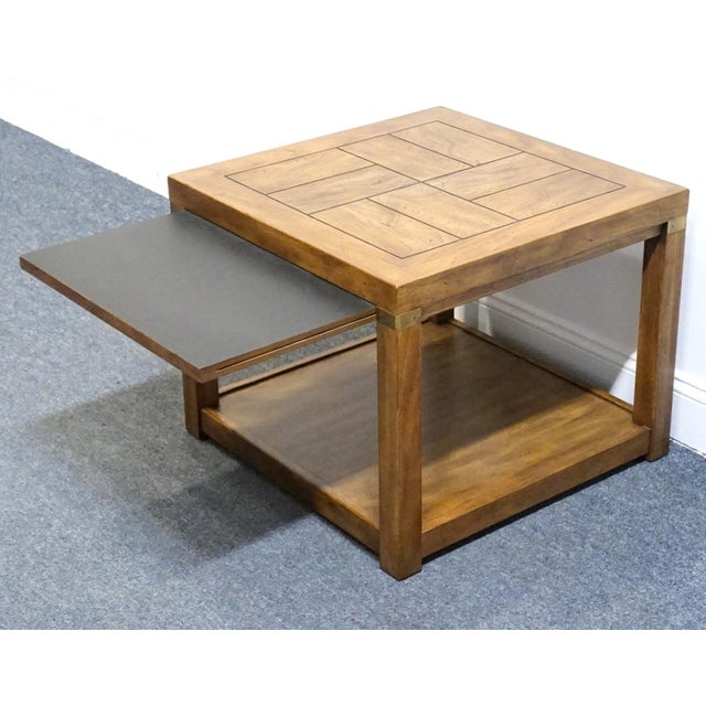 Drexel Heritage Woodbriar Collection Pecan Rustic European 26" Square Accent End Table 988-310 For Sale In Kansas City - Image 6 of 12