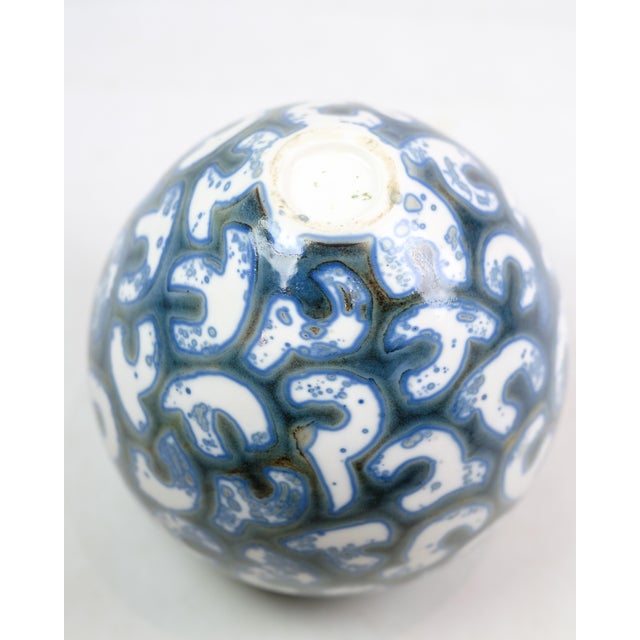 Ceramic Vase with Blue and White Pattern by Peter Weiss, 1990s For Sale - Image 6 of 7