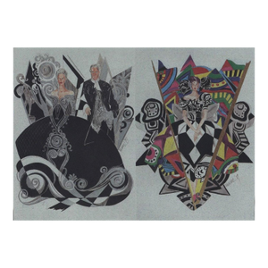 C1990 Set of 2-Versace Theater Costume Fashion Design Prints, Matted