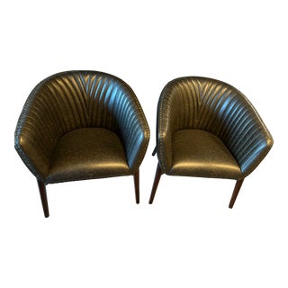 Pair of Uttermost Barrel Chairs For Sale
