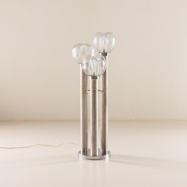 Floor Lamp in Aluminum and Glass from Mazzega, Italy, 1960s For Sale - Image 11 of 11