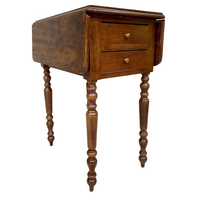 English Regency Walnut Table with Wings, 1890s For Sale - Image 15 of 18
