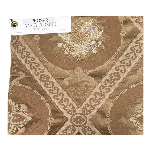 20 Yards of Nancy Corzine Empire Medallion Italian Silk Cotton Fabric For Sale