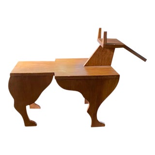 Wood Dog Shape Side Table For Sale