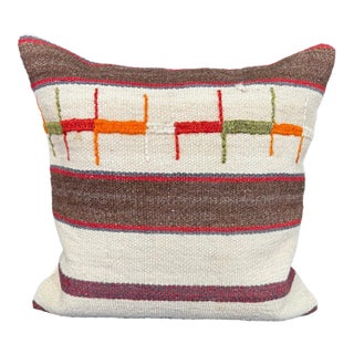 Turkish Hemp Pillow Cushion Natural Beige Brown Cushion Cover 20"x20" For Sale