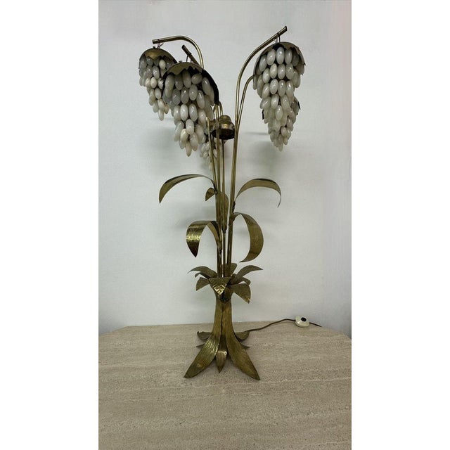 Mid-Century Brass Floor Lamp with Alabaster Grapes, 1950s For Sale - Image 3 of 18